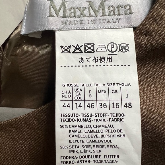 Max Mara Ural Camel Wool Silk Blend MIDI Dress sz 14 NWT - Picture 6 of 10